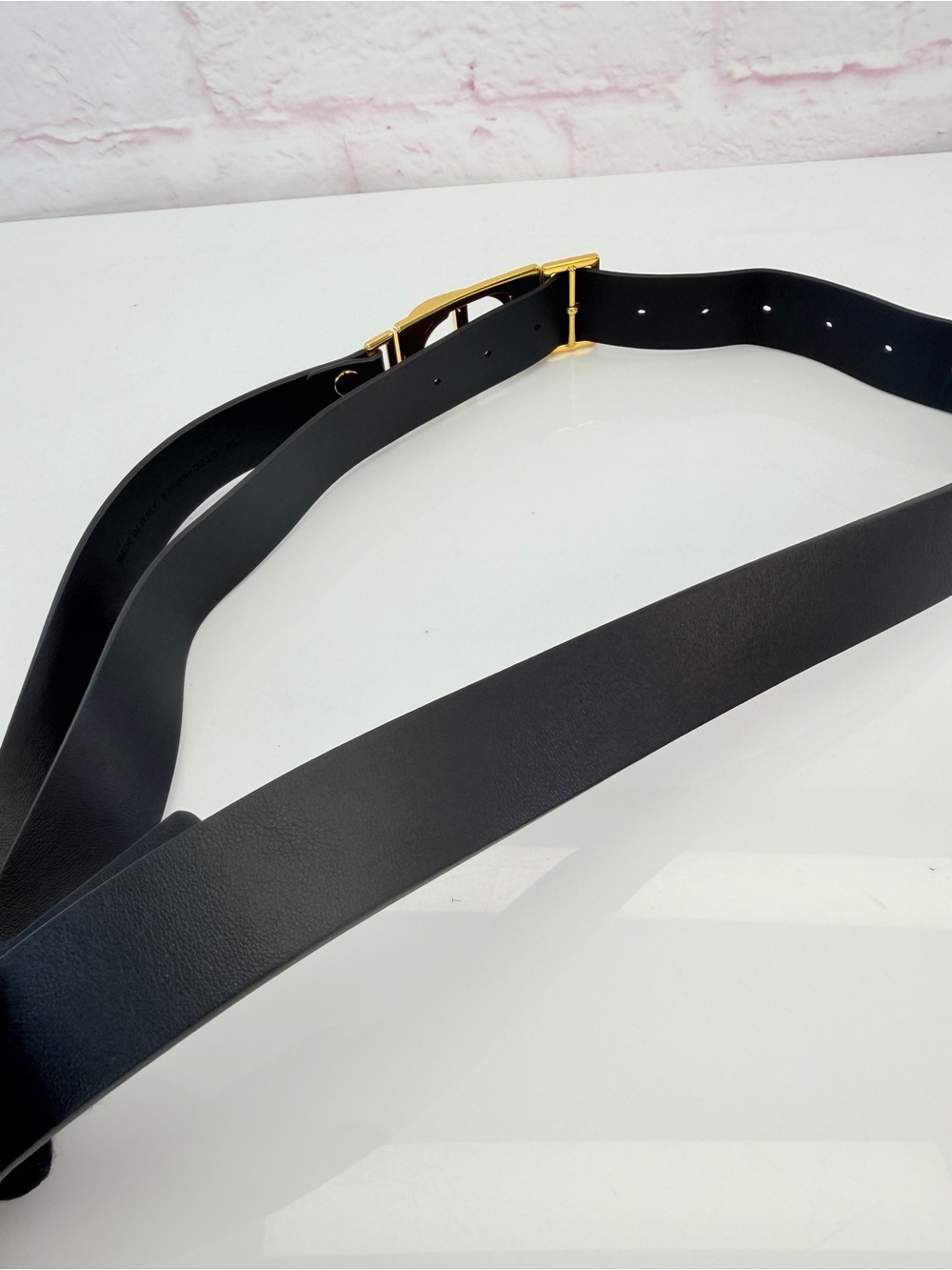 BLACK CHRISTIAN DIOR LEATHER LOGO BELT - Picture 7 of 13